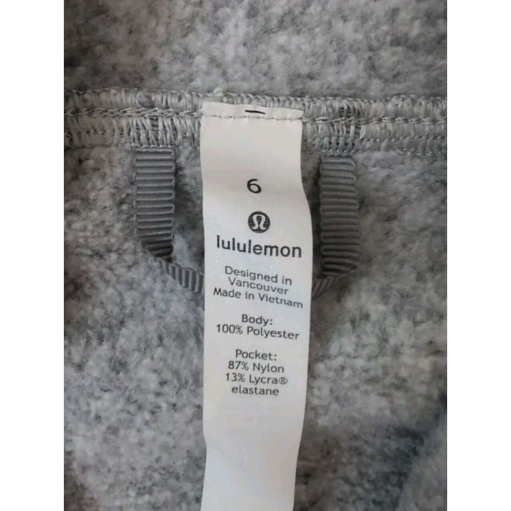 Lululemon Fleece and Thank‎ You Half Zip Pullover Hoodie Heathered Grey Size 6 - Picture 7 of 7